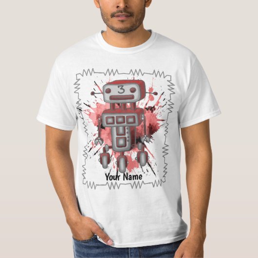 Scifi robot drie t-shirt (Voorkant)