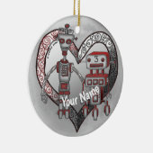 Scifi robot liefde keramisch ornament (Rechts)