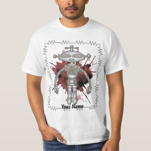Scifi robot zes t-shirt (Voorkant)