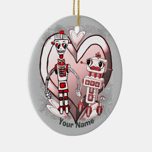 Scifi robots uit liefde keramisch ornament (Rechts)