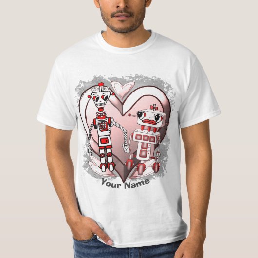 Scifi robots uit liefde t-shirt (Voorkant)
