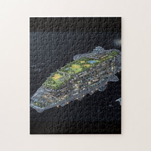 Scifi Space Cruiser Interieurkunst Legpuzzel