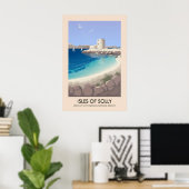 Scilly-eilanden Cornwall AONB Reisposter Poster (Thuiskantoor)