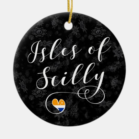 Scilly Flag Heart-eilanden Keramisch Ornament (Voorkant)