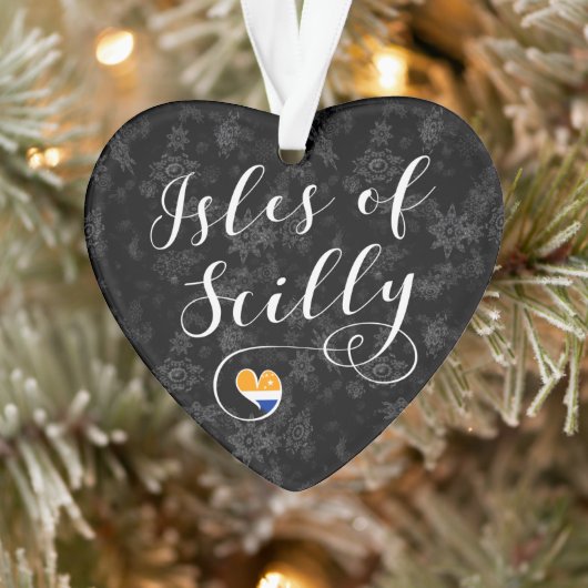 Scilly Flag Heart-eilanden Ornament (Boom)