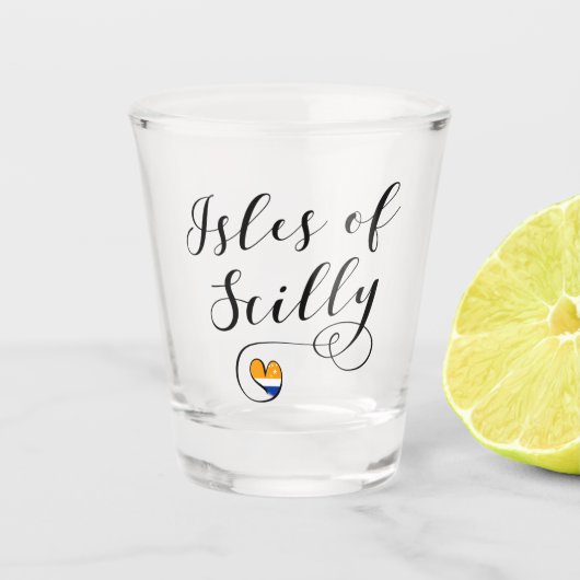 Scilly Flag Heart-eilanden Shot Glas (Voorkant)