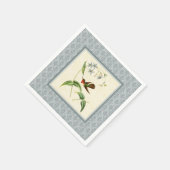 Scintillant Hummingbird Blue Damask Papieren serve Servetten (Hoek)