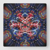 Scintillation Zen Lotus Clock Vierkante Klok (Voorkant)