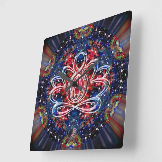 Scintillation Zen Lotus Clock Vierkante Klok (Hoek)