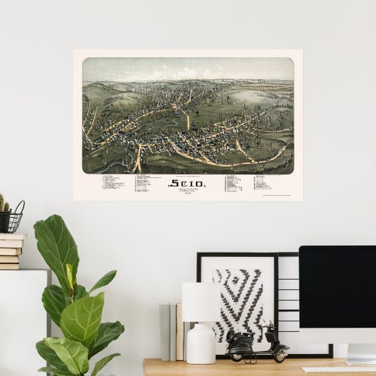 Scio, OH Panoramic Map - 1899b Poster (Thuiskantoor)