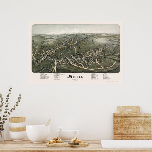 Scio, OH Panoramic Map - 1899b Poster (Keuken)