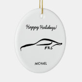 Scion FR-S Black Silhouette logo met faux koolstof Keramisch Ornament (Rechts)