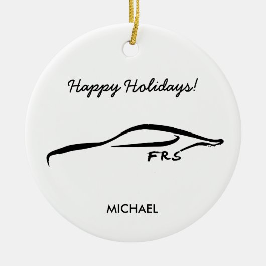 Scion FR-S Black Silhouette logo met faux koolstof Keramisch Ornament (Voorkant)