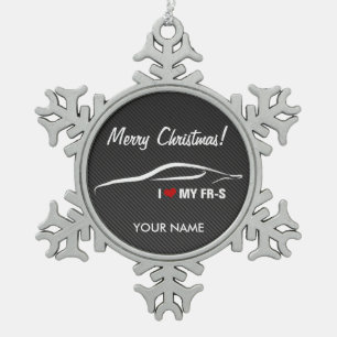 Scion FR-S "I love my FR-S" Personalized Tin Sneeuwvlok Ornament