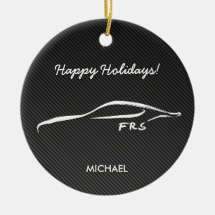 Scion FR-S White Silhouette logo met faux koolstof Keramisch Ornament