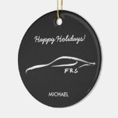 Scion FR-S White Silhouette logo met faux koolstof Keramisch Ornament (Links)