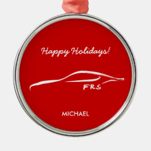 Scion FR-S White Silhouette logo Metalen Ornament