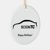 Scion TC Black silhouette kerstversiering Keramisch Ornament (Rechts)