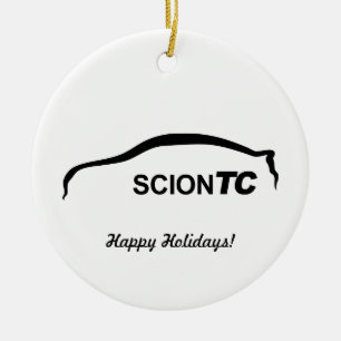 Scion TC Black silhouette kerstversiering Keramisch Ornament