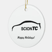 Scion TC Black silhouette kerstversiering Keramisch Ornament (Links)