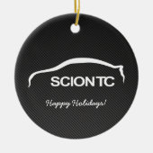 Scion TC White Silhouette w/ Faux Carbon Ornament (Voorkant)