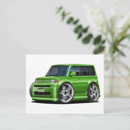 Scion XB Green Car Briefkaart (Staand voorkant)