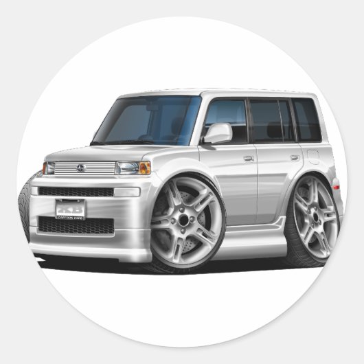 Scion XB White Car Ronde Sticker (Voorkant)