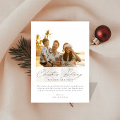 Scipt Christmas Blessing Tropical Sunset Foto Feestdagenkaart