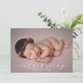 Scipt Introductie van foto-overlay geboorte Aankondiging (Staand voorkant)