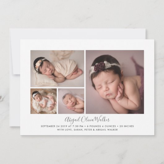 Scipt Introductie van foto-overlay geboorte Aankondiging (Achterkant)