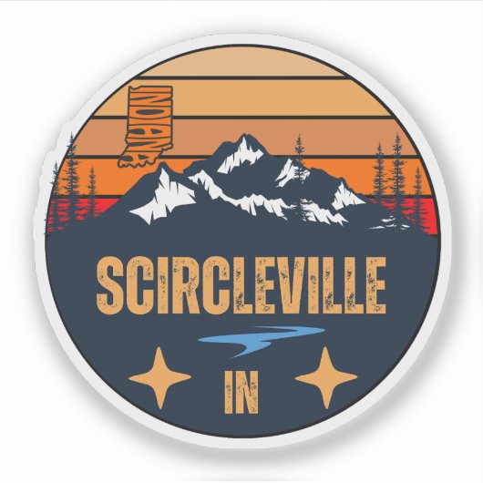 Scircleville, Indiana Sticker (Voorkant)
