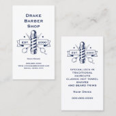 Scissor Barber Pole Professional Barber Shop Visitekaartje (Voorkant / Achterkant)
