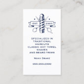 Scissor Barber Pole Professional Barber Shop Visitekaartje (Achterkant)