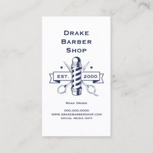 Scissor Barber Pole Professional Barber Shop Visitekaartje