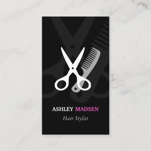 Scissor Comb Symbool - Classy Hair Stylist Visitekaartje (Voorkant)