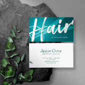 Scissor- en penseelscript | Cyaan | Hair Stylist Visitekaartje