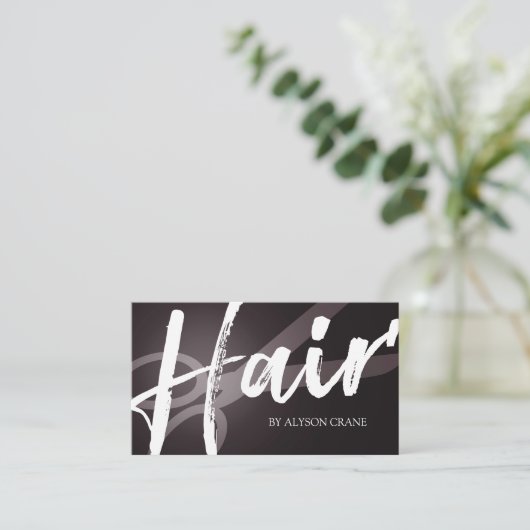Scissor- en penseelscript | Hair Stylist Visitekaartje (Staand voorkant)