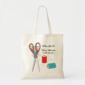 Scissor en Thread Funny Tote Bag (Voorkant)