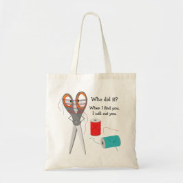 Scissor en Thread Funny Tote Bag