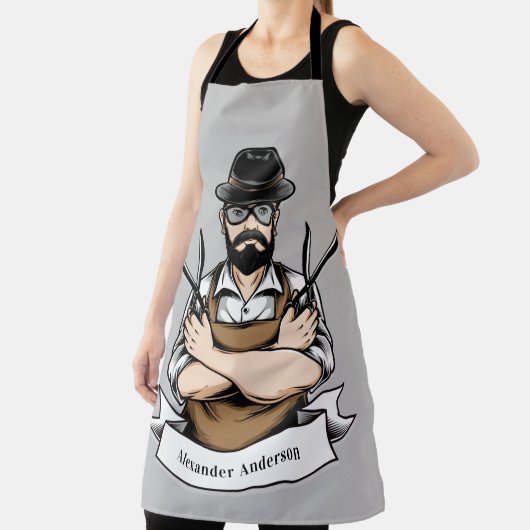 Scissor Guy personaliseert Schort (Insitu)
