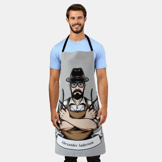 Scissor Guy personaliseert Schort (Gedragen)