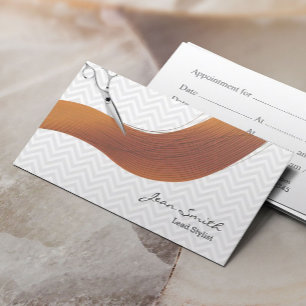 Scissor & Hair Chevron Hair Stylist Benoeming Afsprakenkaartje