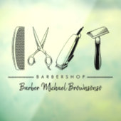 Scissor Hair Comb Razor Classic Simple Barber Raamsticker (Vel 3)