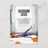 Scissor Legs Fitness Kaart met Blauwe Achterkant (Voorkant)
