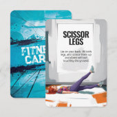 Scissor Legs Fitness Kaart met Blauwe Achterkant (Voorkant / Achterkant)