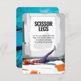 Scissor Legs Fitness Kaart met Blauwe Achterkant