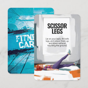 Scissor Legs Fitness Kaart met Blauwe Achterkant