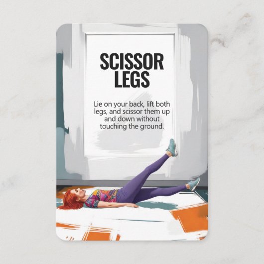 Scissor Legs Fitness Kaart met Roze Rug (Voorkant)