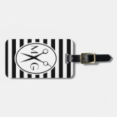 Scissor Monogram Initialen Hair Stylist Barber Sho Bagagelabel (Voorkant horizontaal)