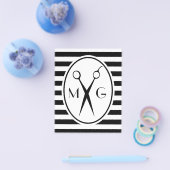 Scissor Monogram Initialen Hair Stylist Barber Sho Flyer (Enkel)